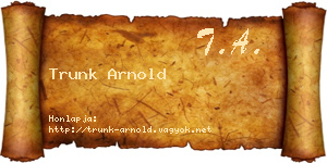 Trunk Arnold névjegykártya